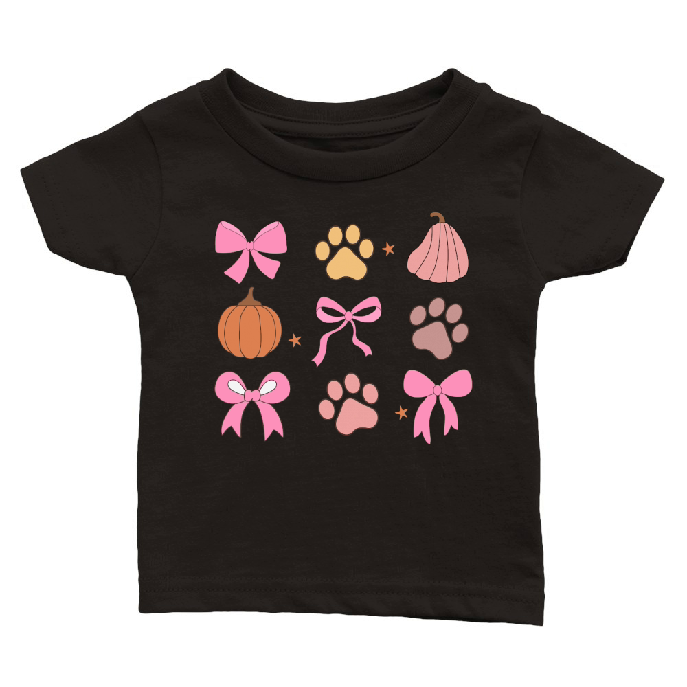 Fall autumn dog pumpkin coquette Classic Baby Crewneck T-shirt