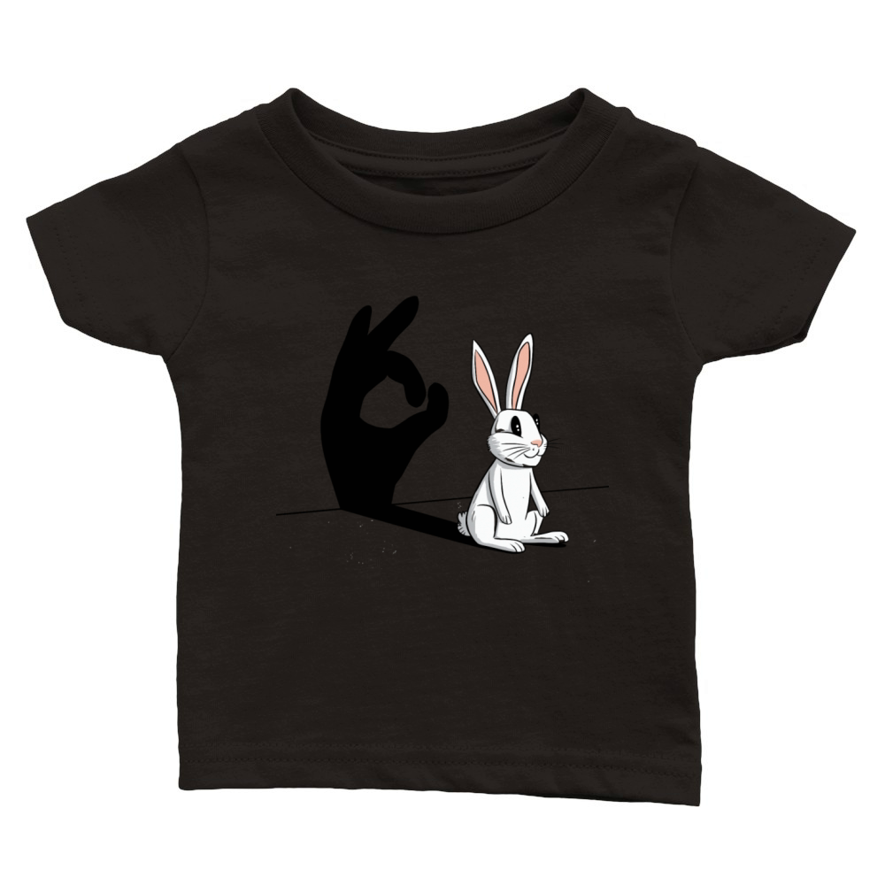 Funny Rabbit Hand Shadow - Playful Shadow Puppet Classic Baby Crewneck T-shirt