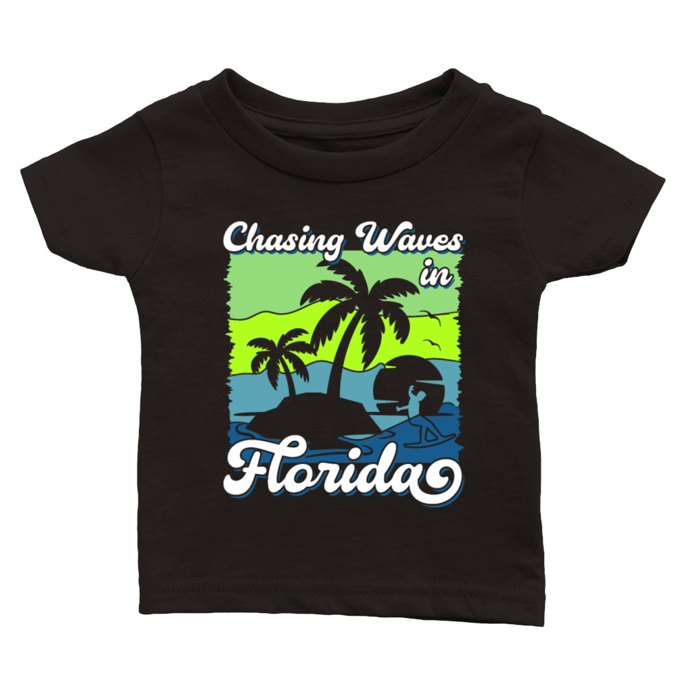 Key-West Surfing CHASING WAVES IN FLORIDA Classic Baby Crewneck T-shirt
