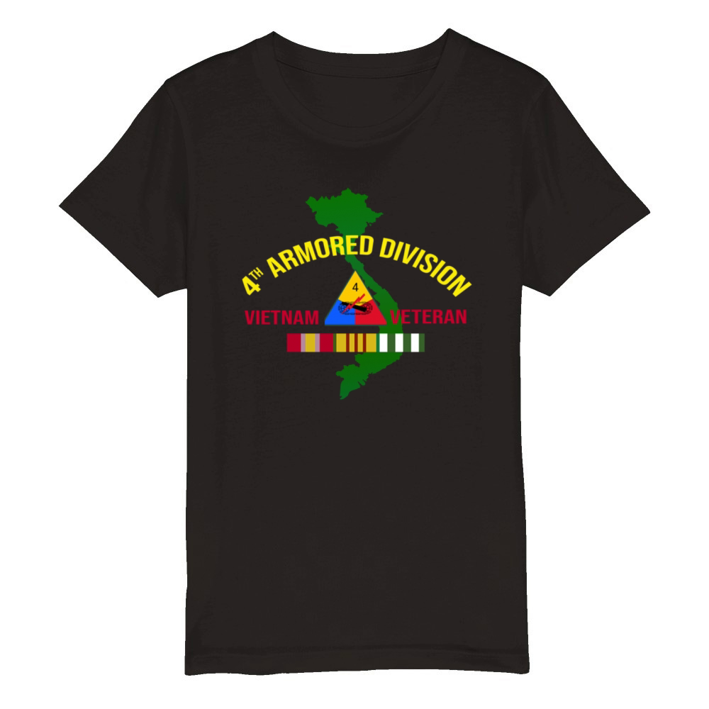 4th armored division Vietnam Veteran Organic Kids Crewneck T-shirt