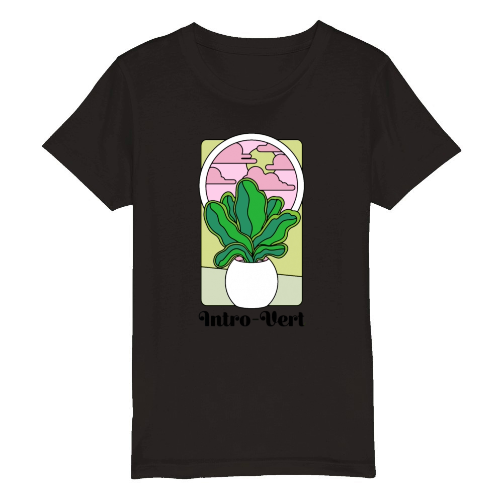 introvert floral gardener Organic Kids Crewneck T-shirt