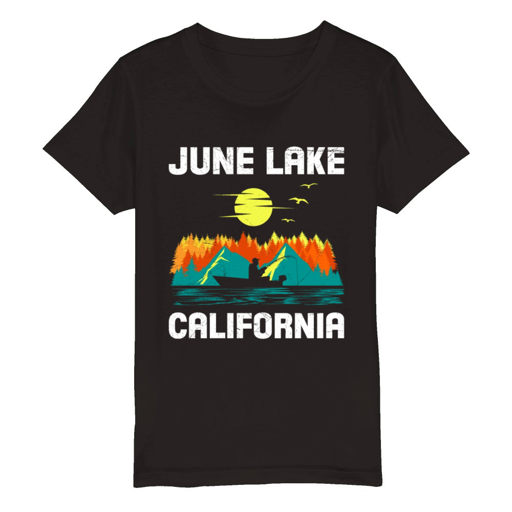 JUNE LAKE CALIFORNIA Fan Vintage Nevada June Organic Kids Crewneck T-shirt