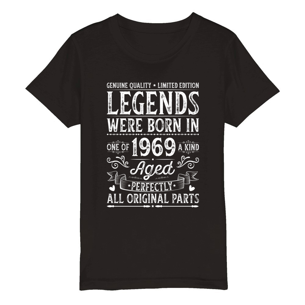 Legends Were Born In 1969 Birthday Organic Kids Crewneck T-shirt