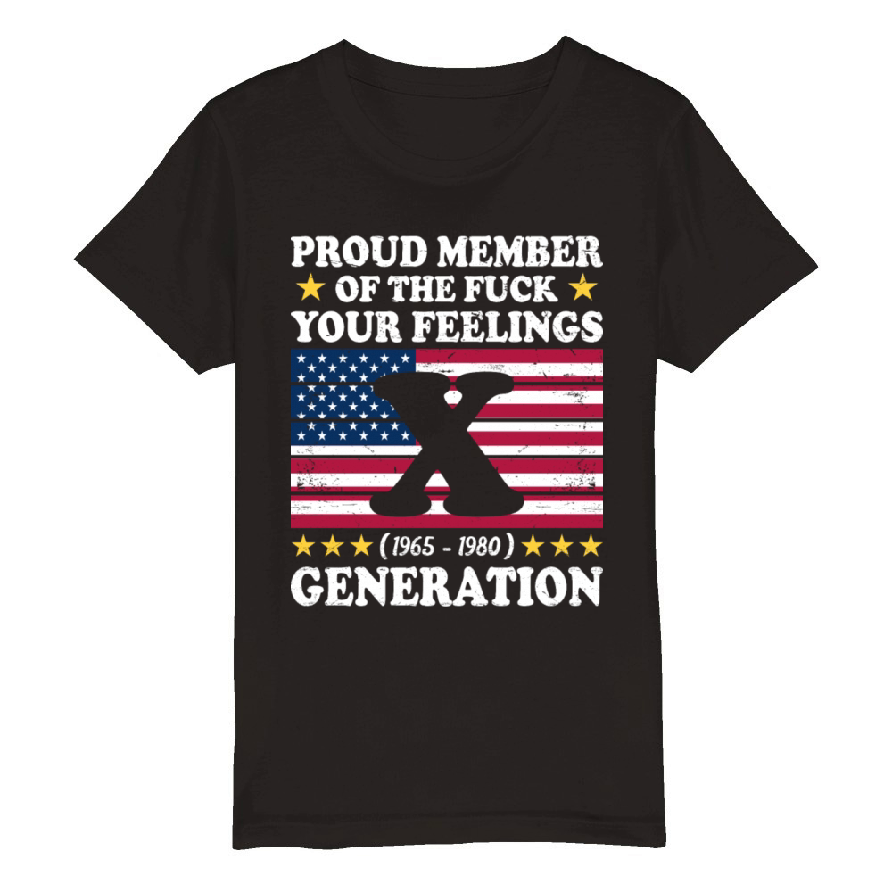 Vintage Funny Generation Gen X Organic Kids Crewneck T-shirt