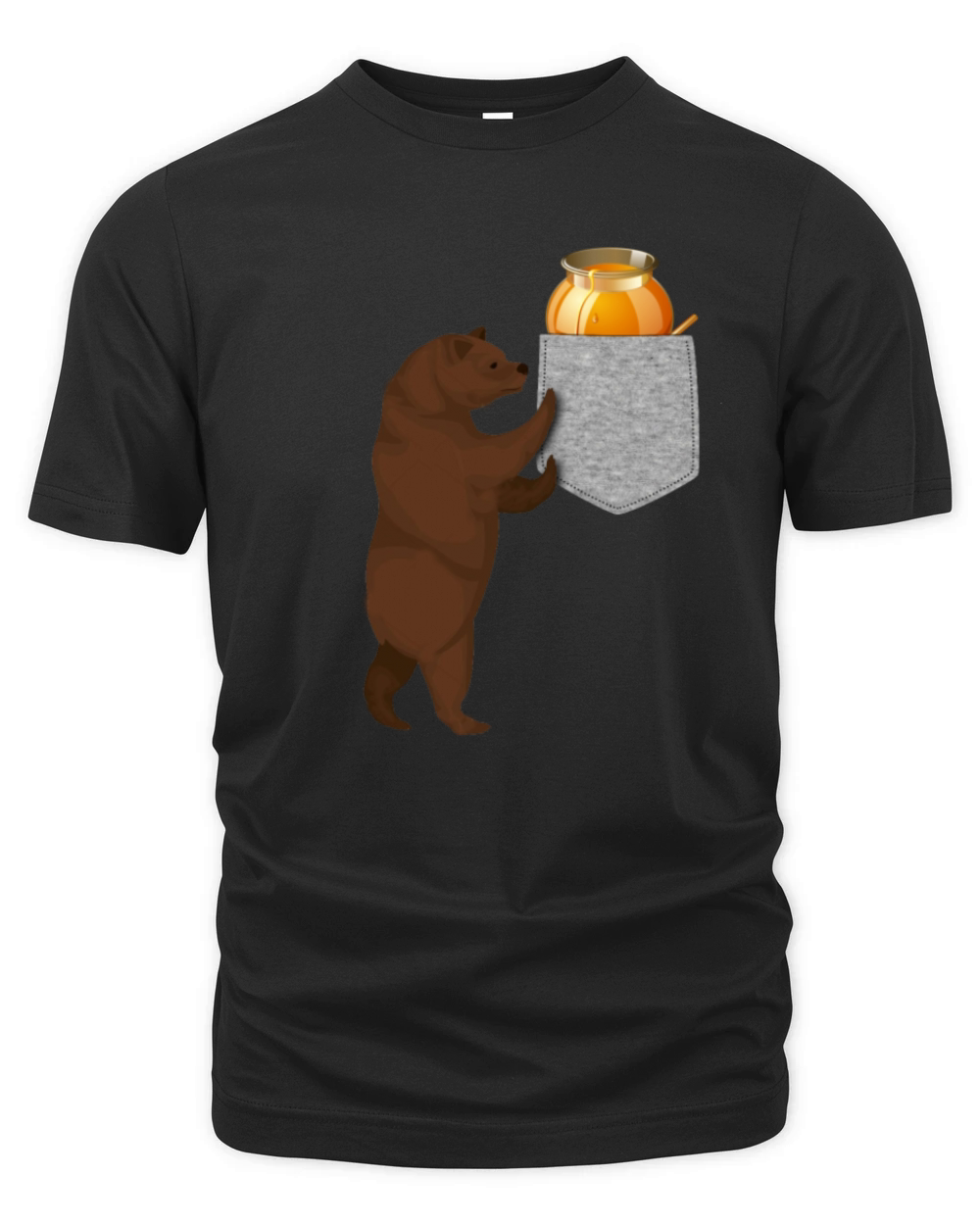 Bear Reaching For Honey Barrel In Your Fake Pocket Organic Unisex T-shirt