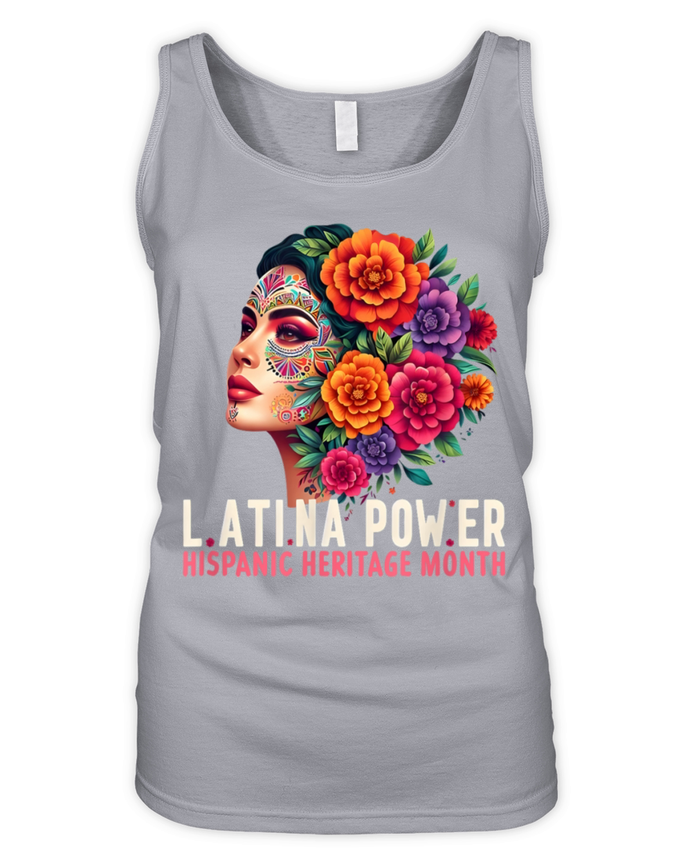 Latina Power Hispanic Heritage Month Flowers Women Organic Women's Tank Top