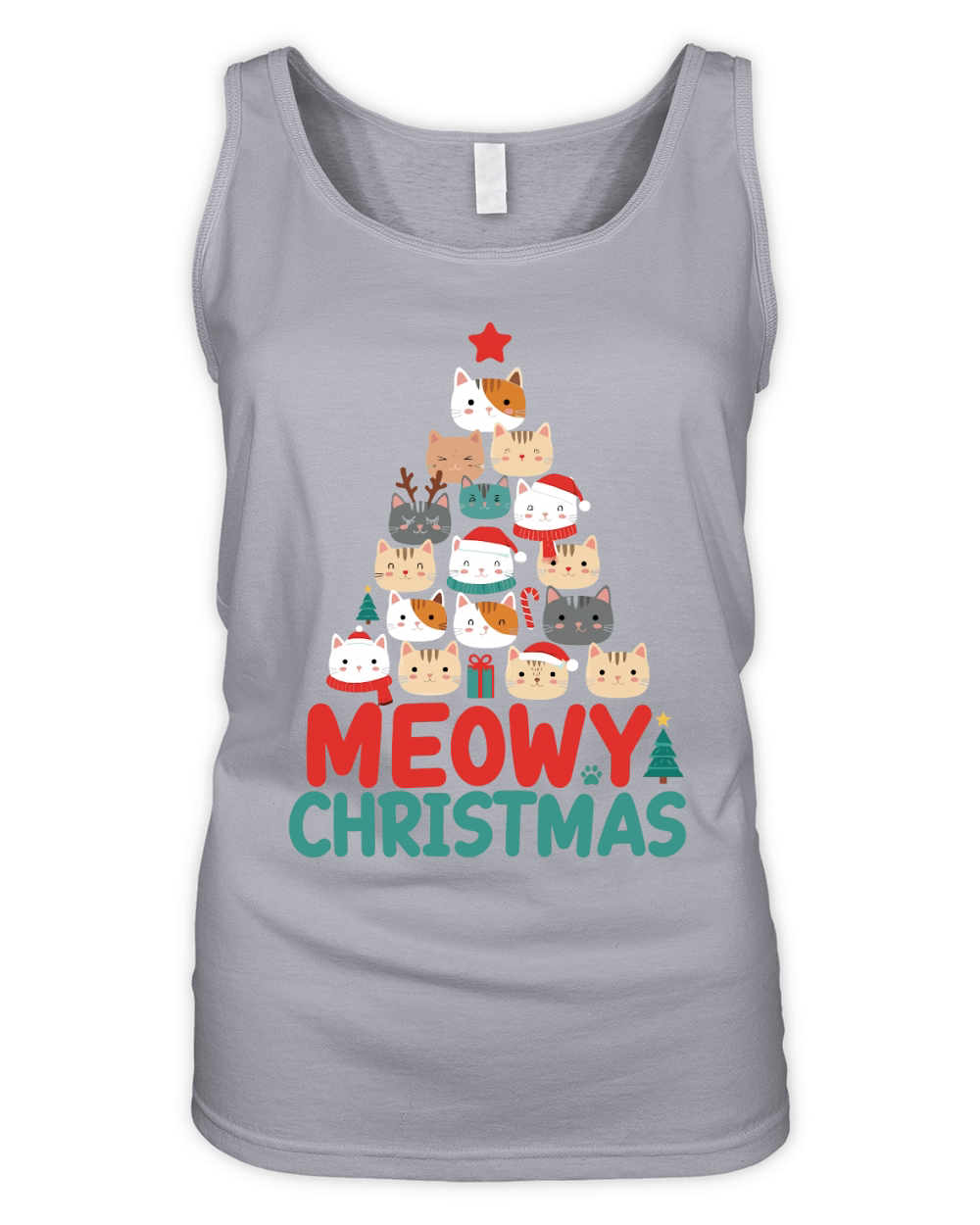 Meowy Christmas Organic Women's Tank Top