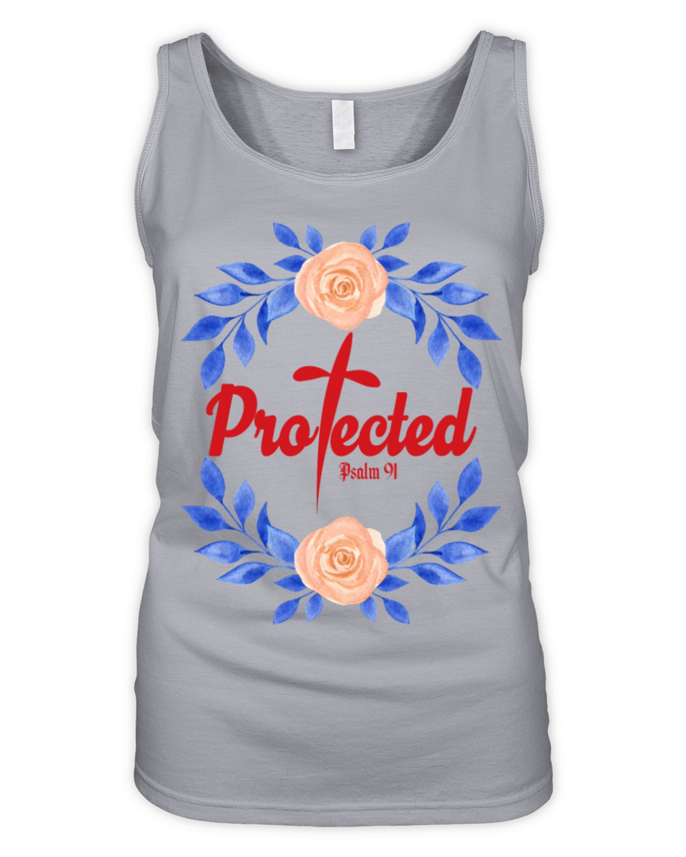 Protected Psalm 91 Love Jesus Christian Organic Women's Tank Top