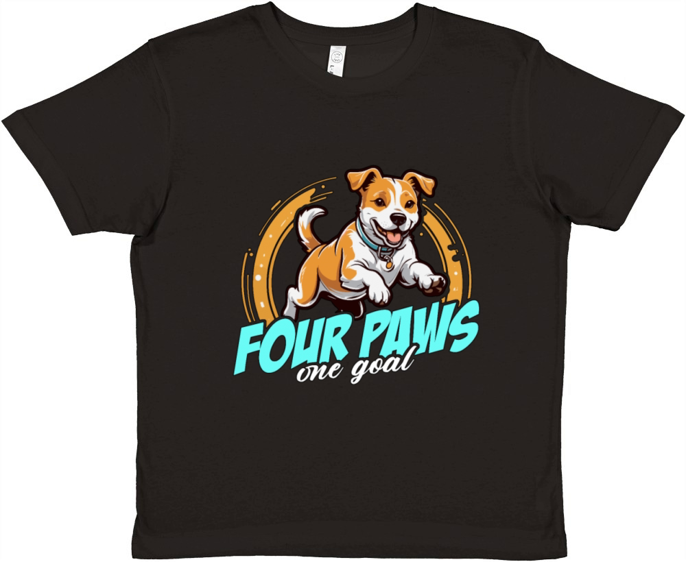 Dog Agility Training Four Paws One Goal Dog Owner Premium Kids Crewneck T-shirt