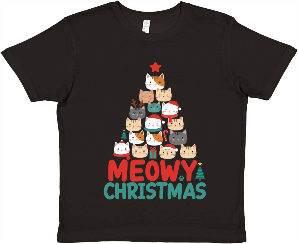 Meowy Christmas Premium Kids Crewneck T-shirt