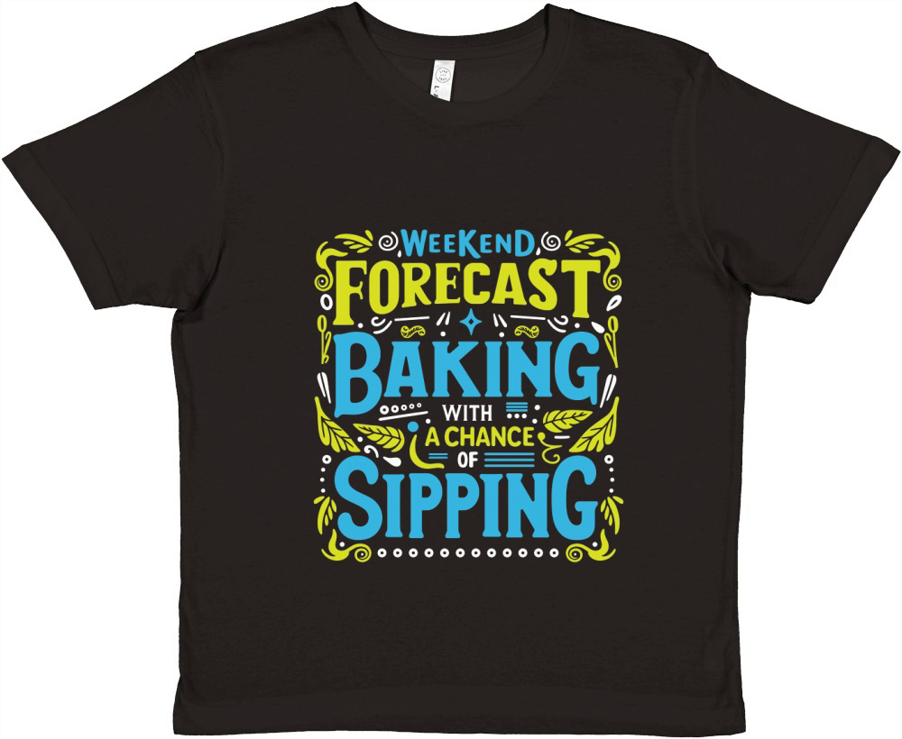 Weekend Forecast Baking With A chance Of Sippinng 05 Premium Kids Crewneck T-shirt