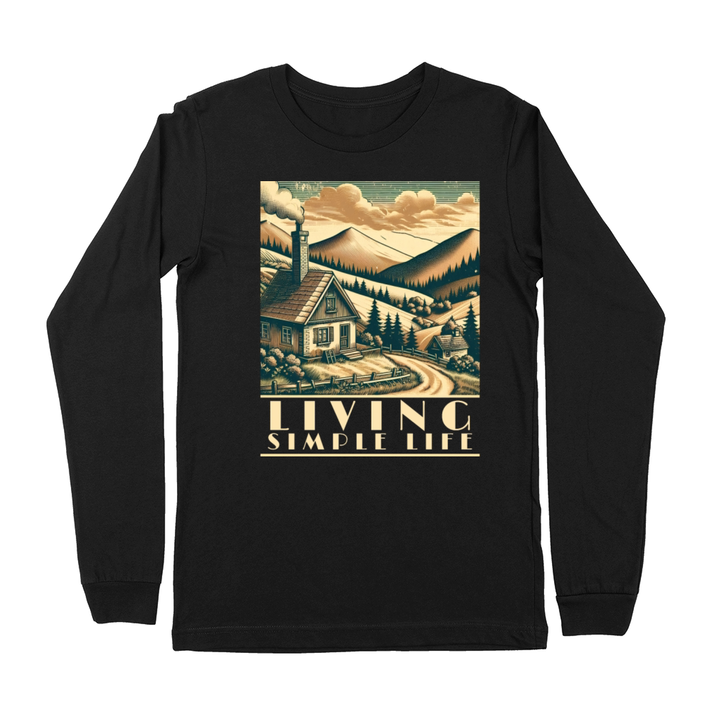 Cozy Cottage Retro Art Premium Long Sleeve