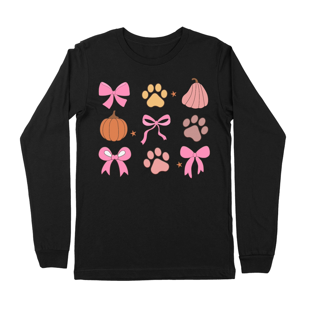 Fall autumn dog pumpkin coquette Premium Long Sleeve