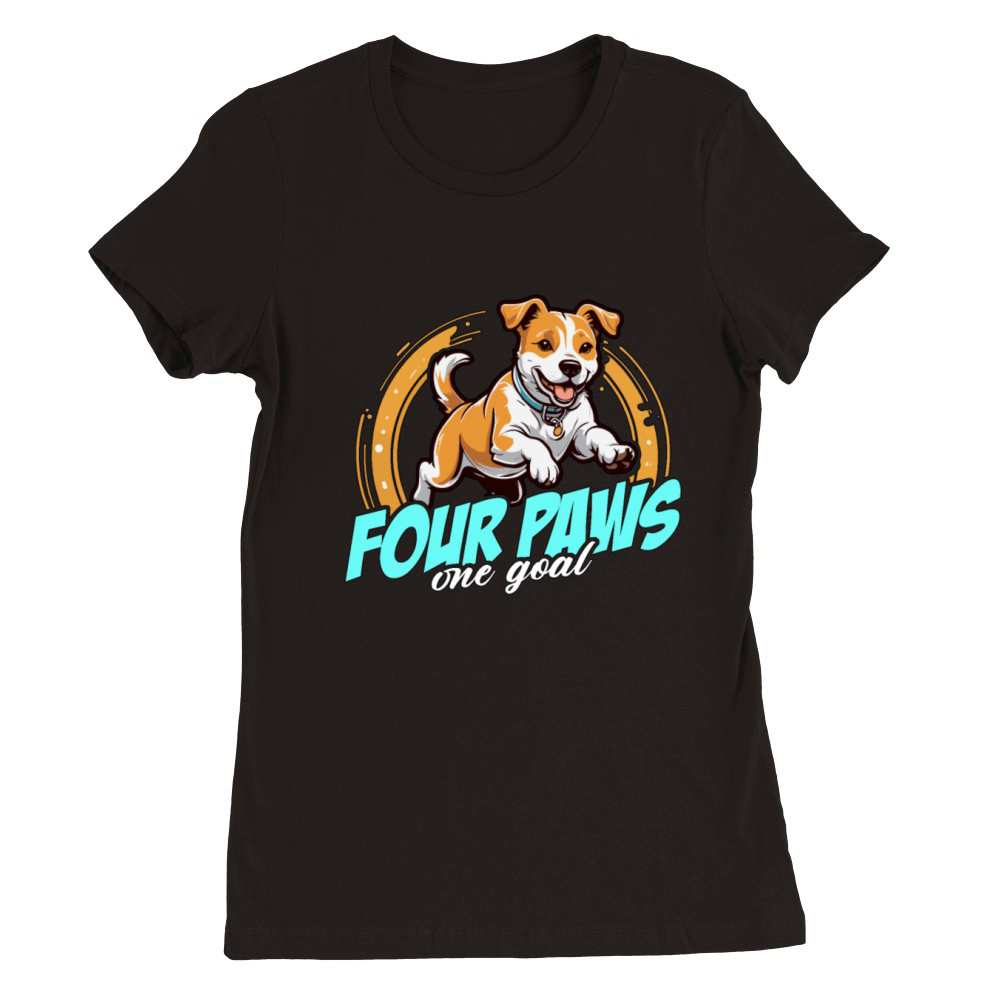 Dog Agility Training Four Paws One Goal Dog Owner Premium Womens Crewneck T-shirt