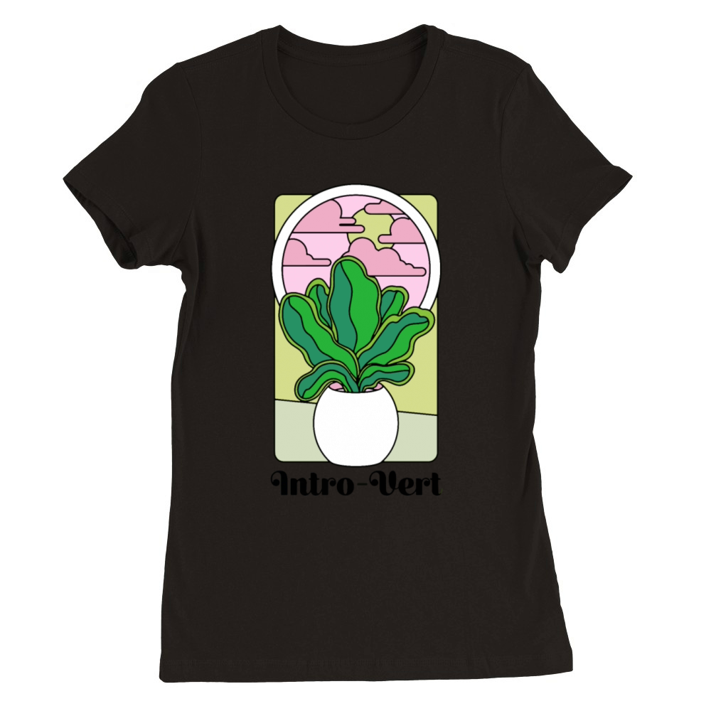 introvert floral gardener Premium Womens Crewneck T-shirt