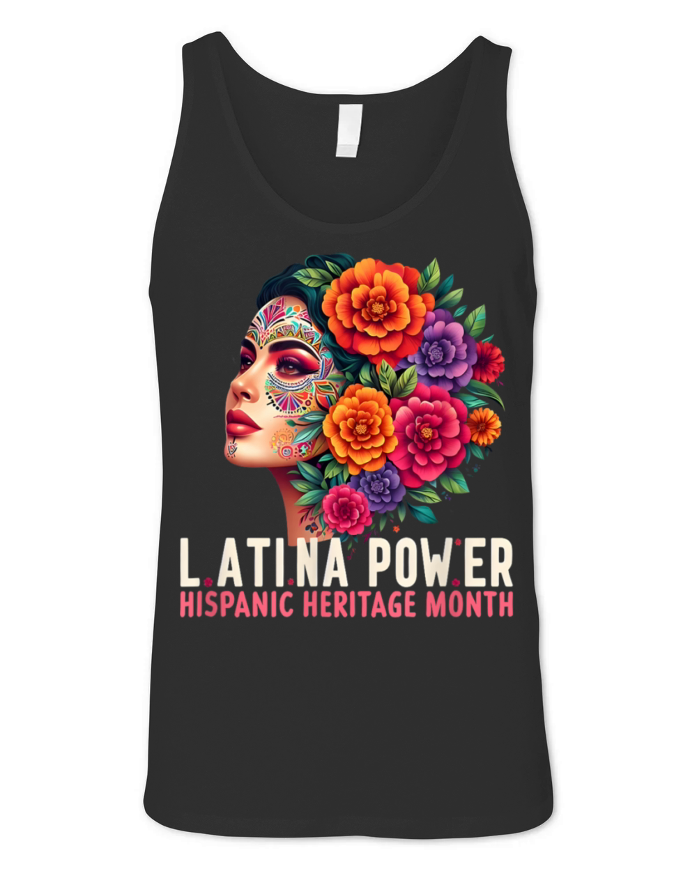 Latina Power Hispanic Heritage Month Flowers Women Unisex Jersey Tank