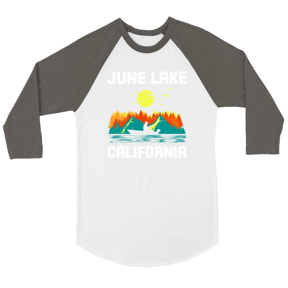 JUNE LAKE CALIFORNIA Fan Vintage Nevada June Unisex ¾ sleeve Raglan T-shirt