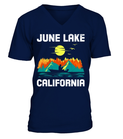 JUNE LAKE CALIFORNIA Fan Vintage Nevada June V-Neck T-shirt