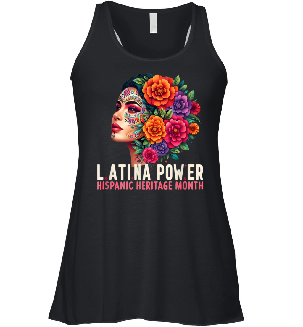 Latina Power Hispanic Heritage Month Flowers Women Women's Flowy Tank Top