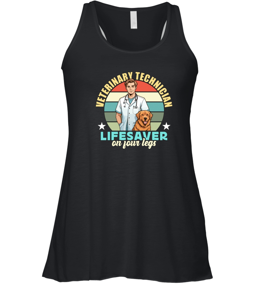 Veterinary Technician Lifesaver On Veterinarian Women's Flowy Tank Top