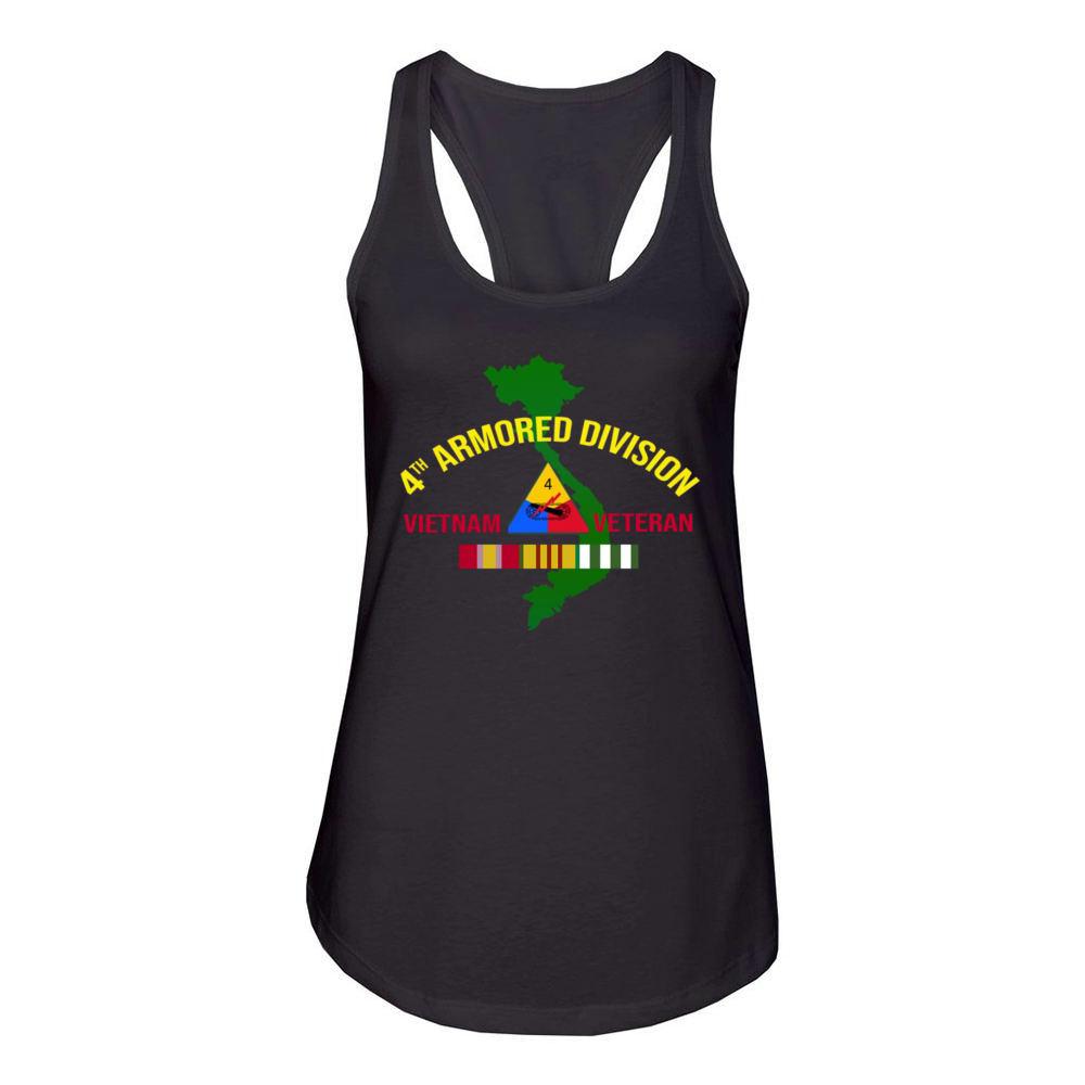 4th armored division Vietnam Veteran Women's Racerback Tank
