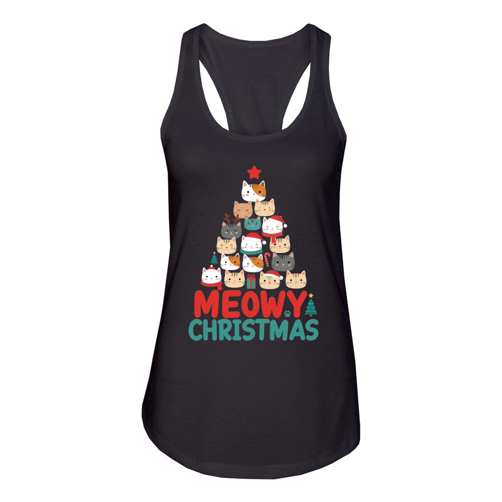 Meowy Christmas Women's Racerback Tank