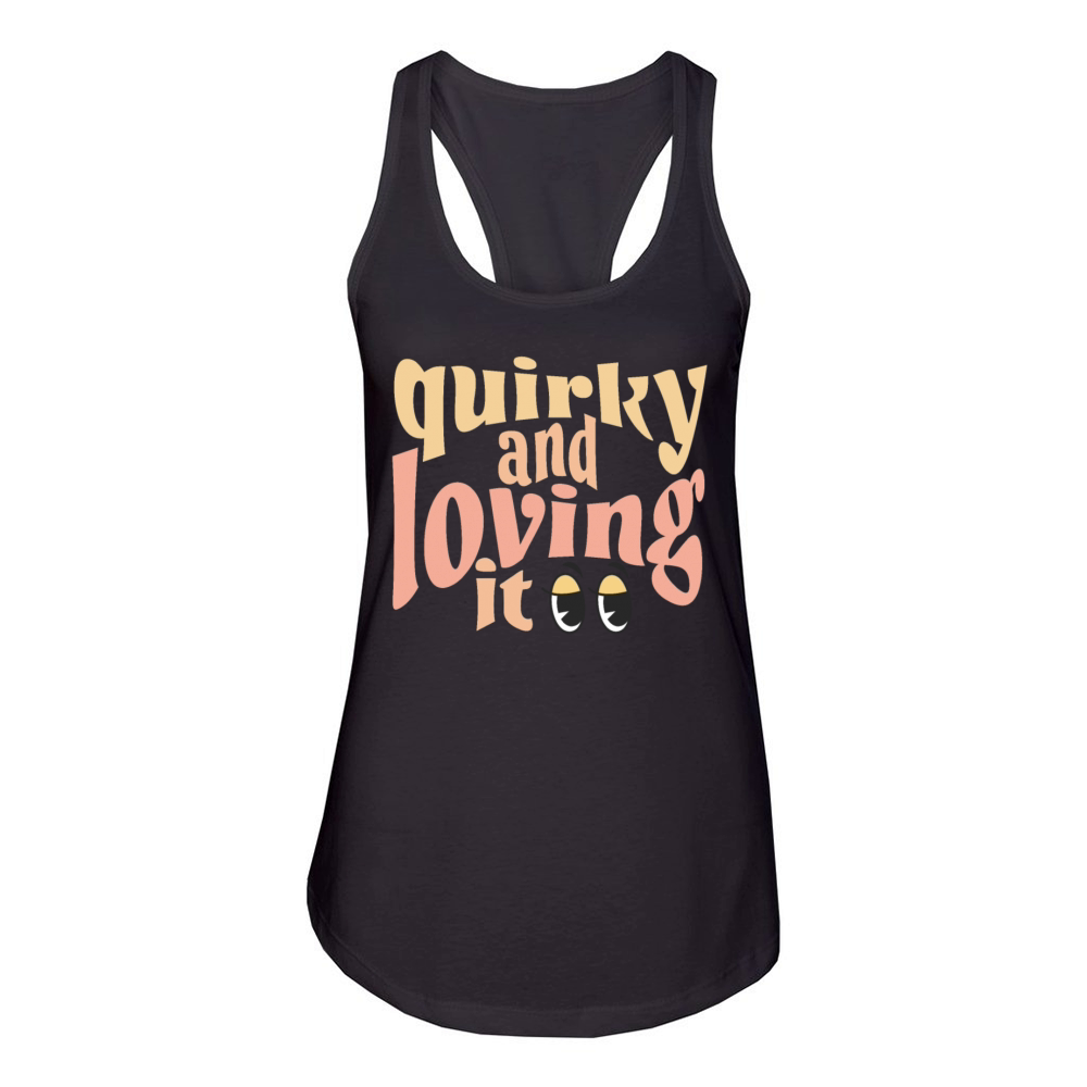 Quirky and loving it in yellow Women's Racerback Tank