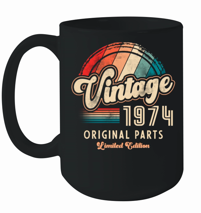 Vintage 1974 Birthday Retro Ceramic Mug