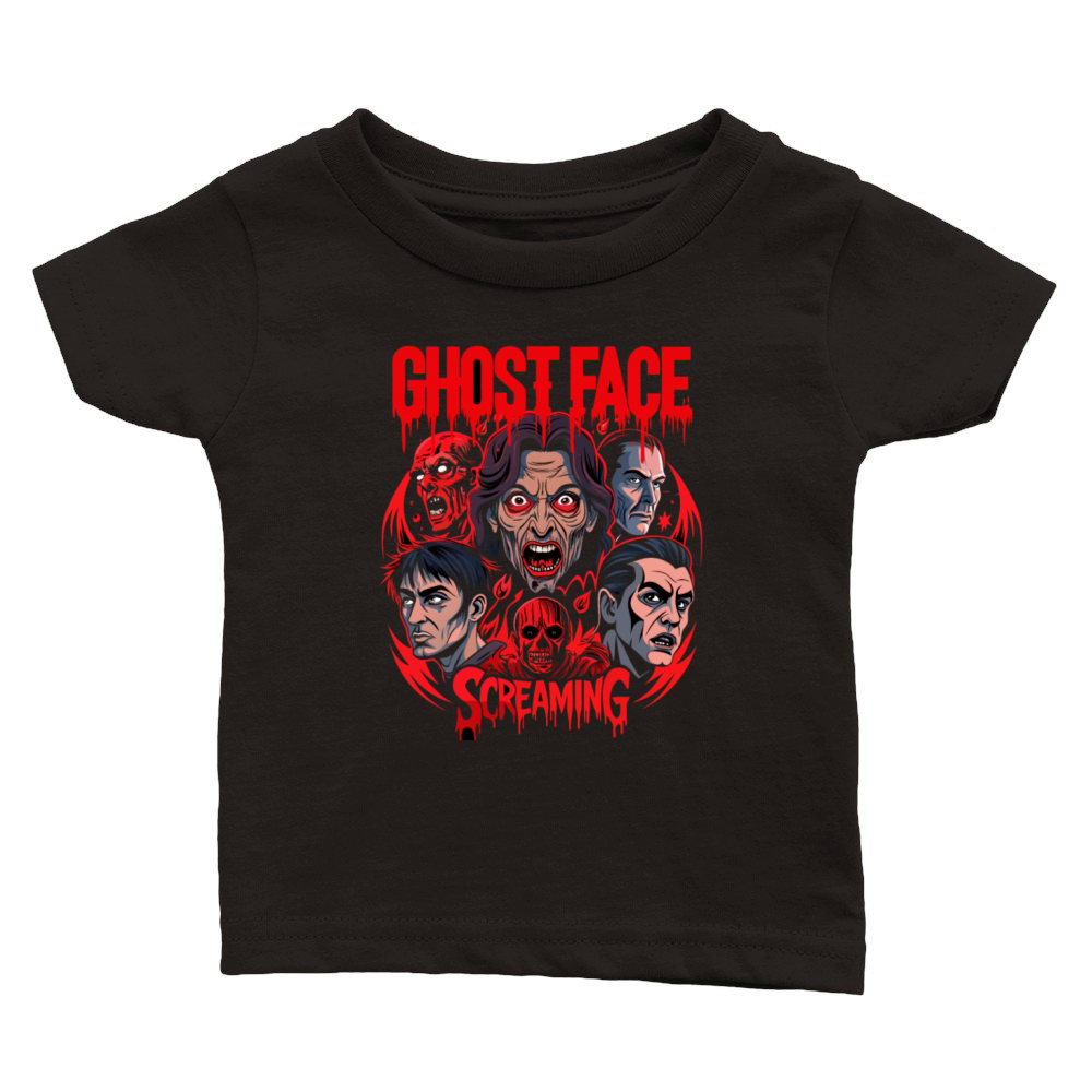 Ghost face screaming Halloween vintage gift Classic Baby Crewneck T-shirt