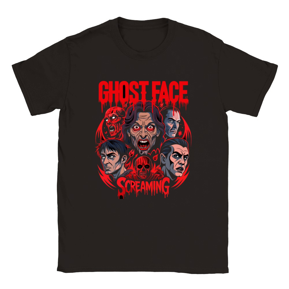 Ghost face screaming Halloween vintage gift Classic Kids Crewneck T-shirt