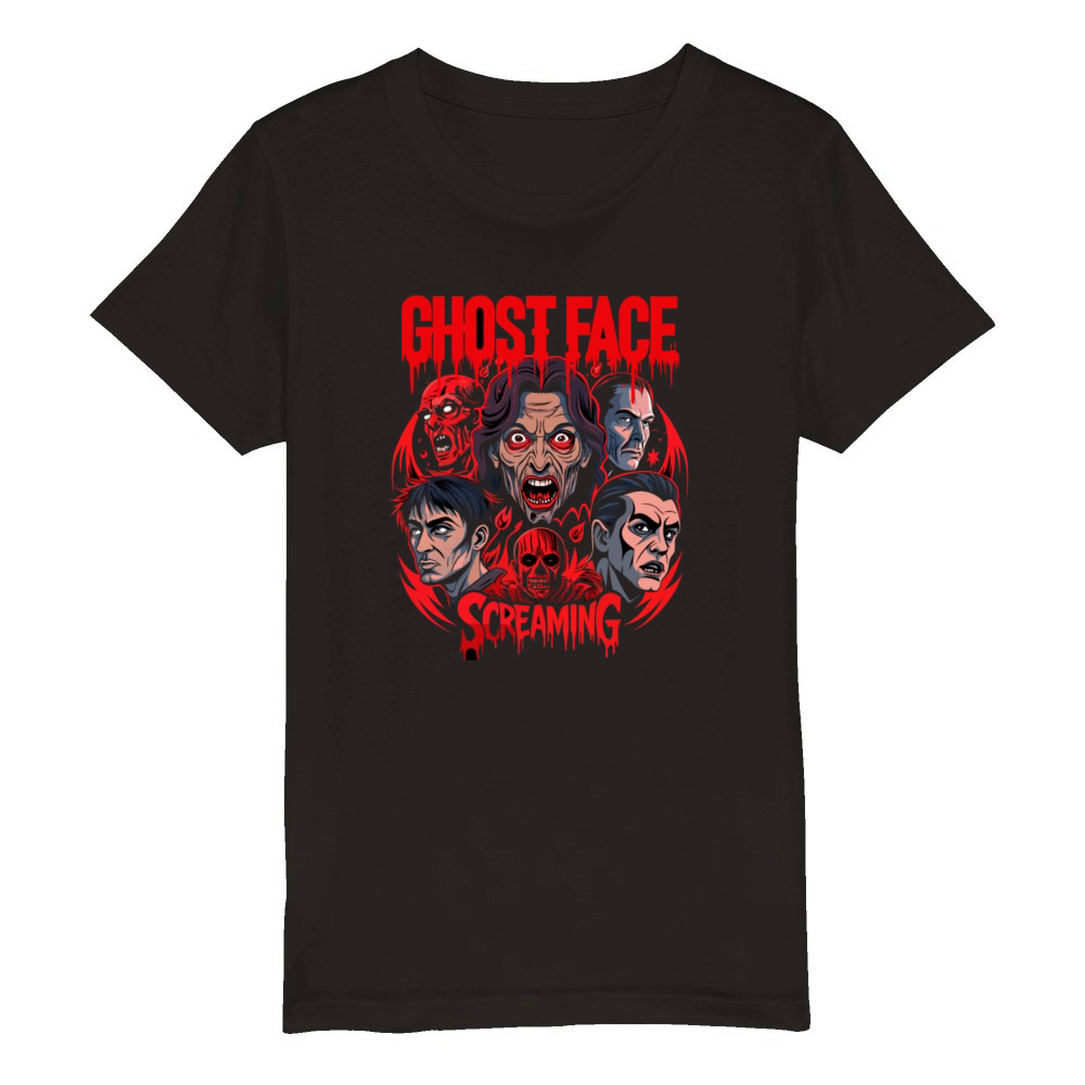 Ghost face screaming Halloween vintage gift Organic Kids Crewneck T-shirt