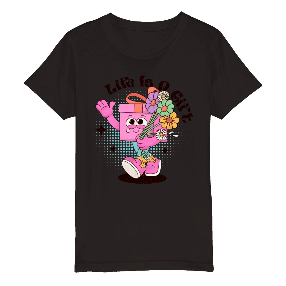 Retro Gift Organic Kids Crewneck T-shirt