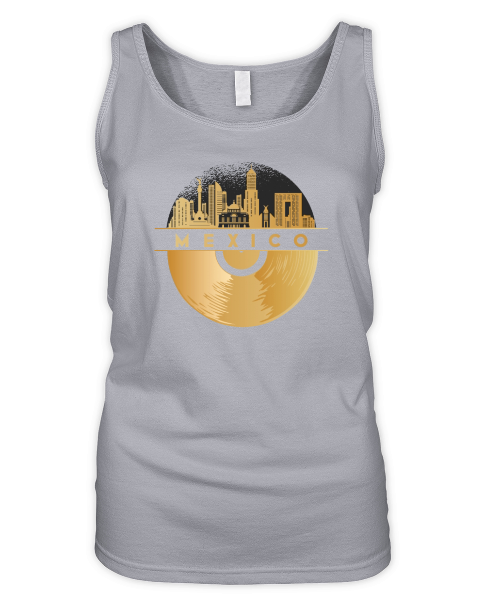 Vinyl-Record-Player Disco-Music Skyline-Mexico Organic Women's Tank Top