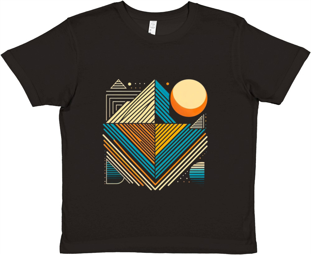 Colorful Geometric Patterns Vintage Vibes Premium Kids Crewneck T-shirt