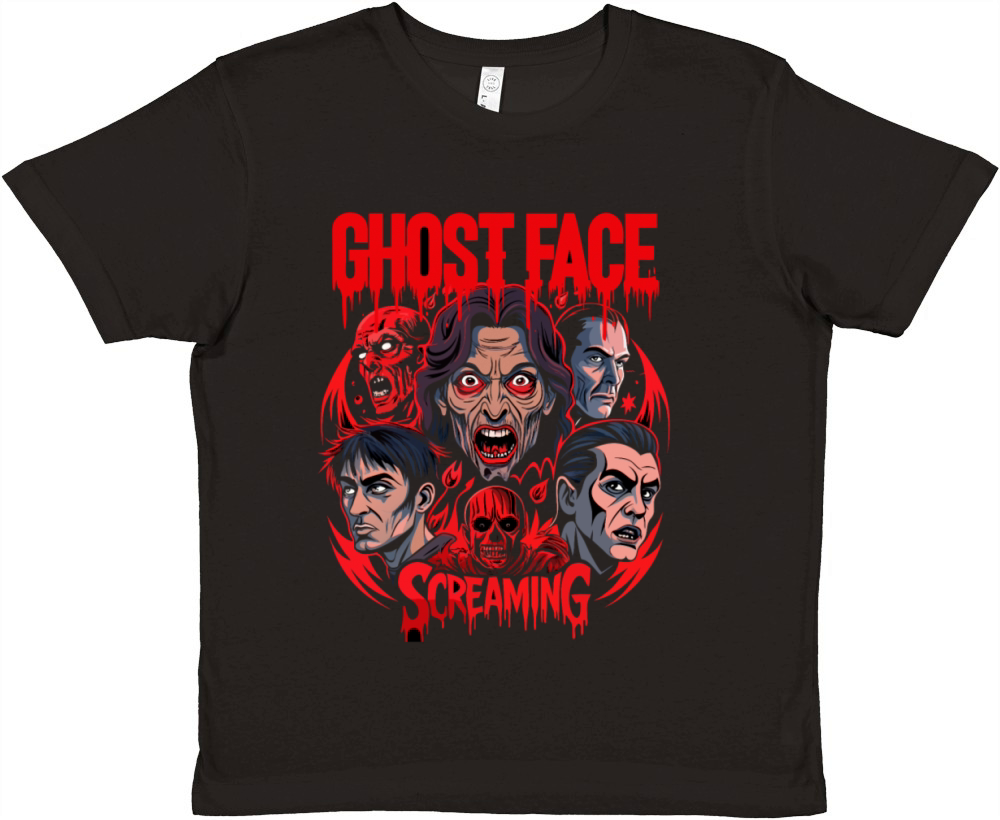 Ghost face screaming Halloween vintage gift Premium Kids Crewneck T-shirt
