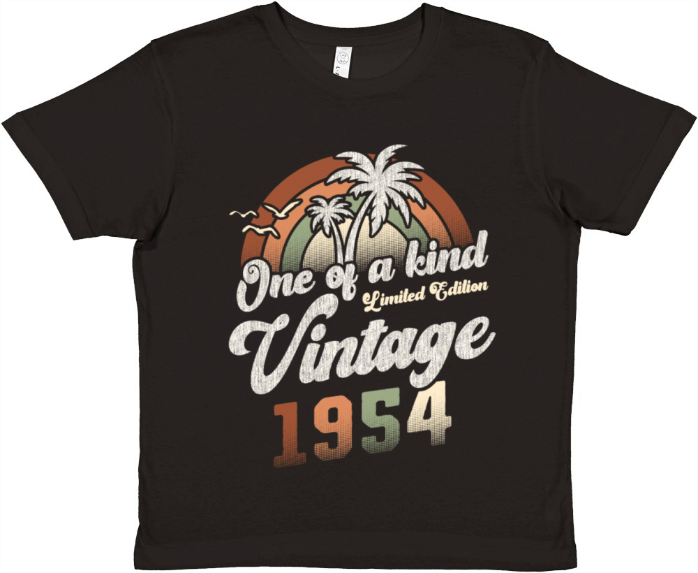 Vintage 1954 Birthday Palm Trees Premium Kids Crewneck T-shirt