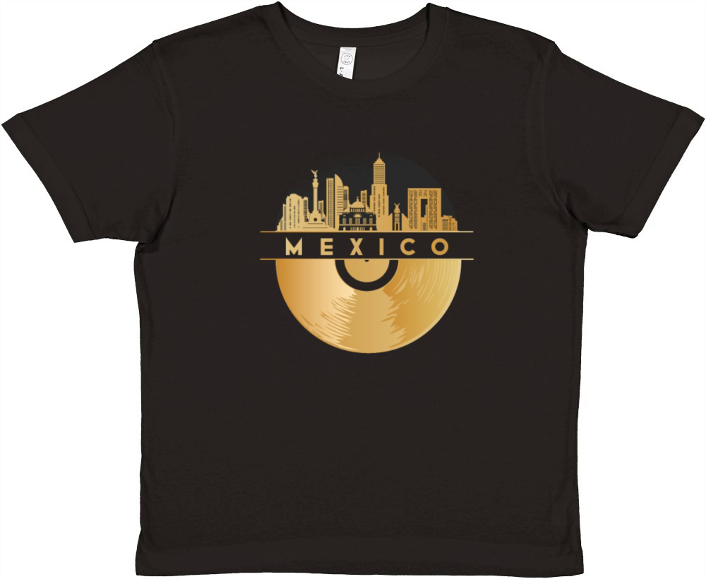 Vinyl-Record-Player Disco-Music Skyline-Mexico Premium Kids Crewneck T-shirt
