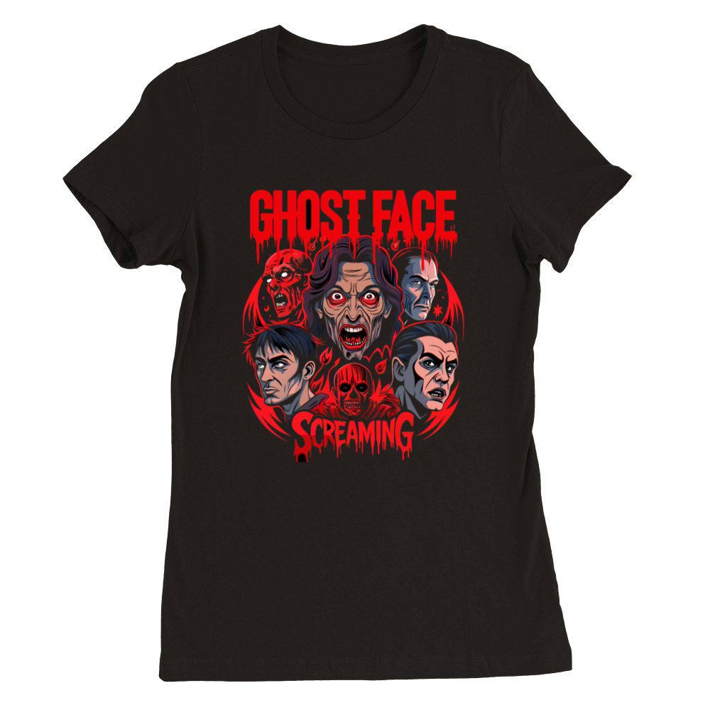 Ghost face screaming Halloween vintage gift Premium Womens Crewneck T-shirt