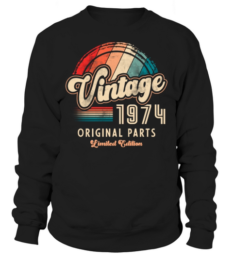 Vintage 1974 Birthday Retro Sweatshirt Unisex