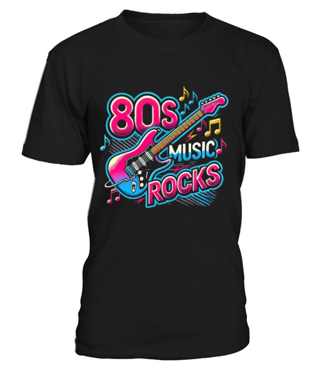 Vibrant 80s Music Rocks - Funny Retro T-shirt T-Shirt Unisex