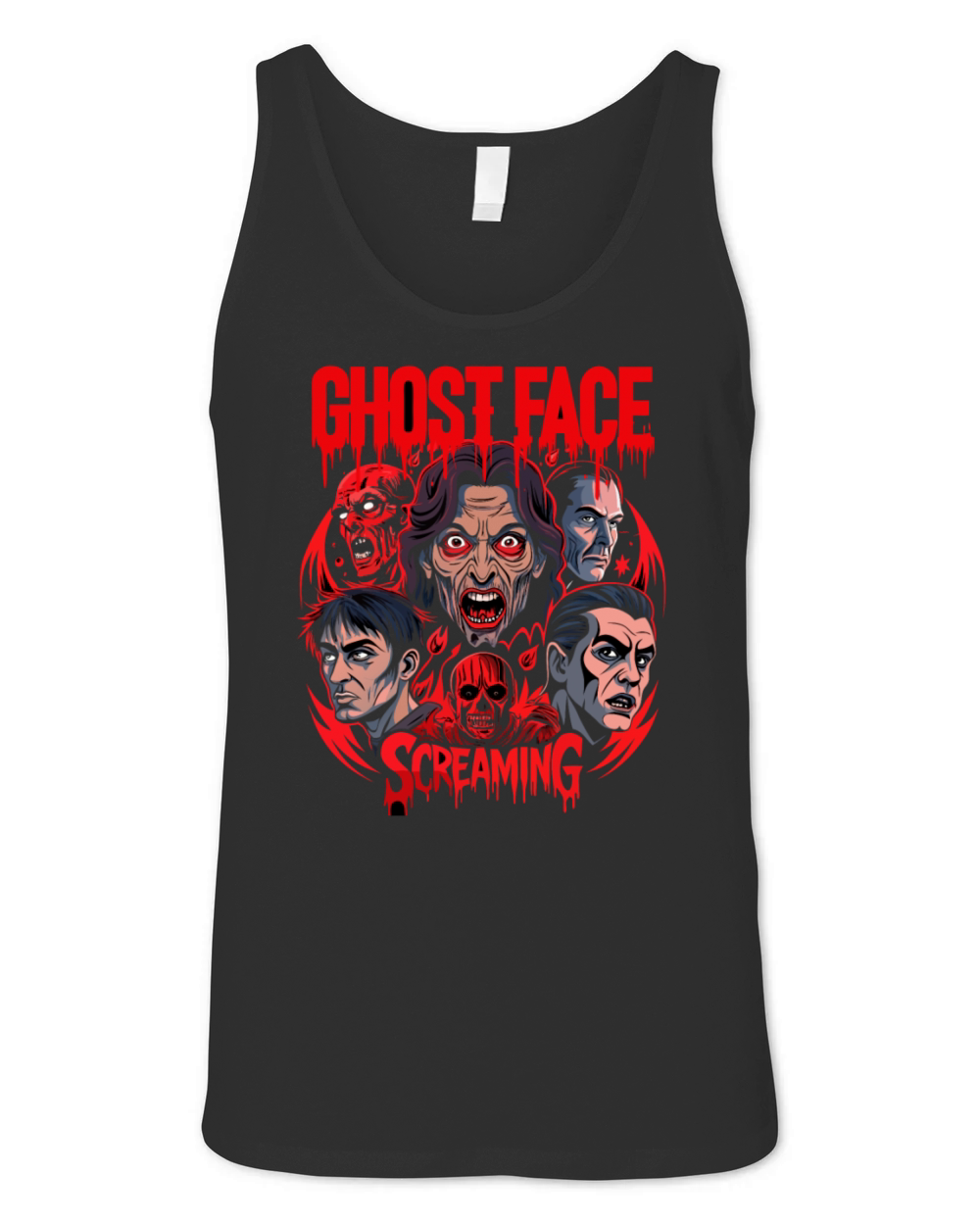 Ghost face screaming Halloween vintage gift Unisex Jersey Tank