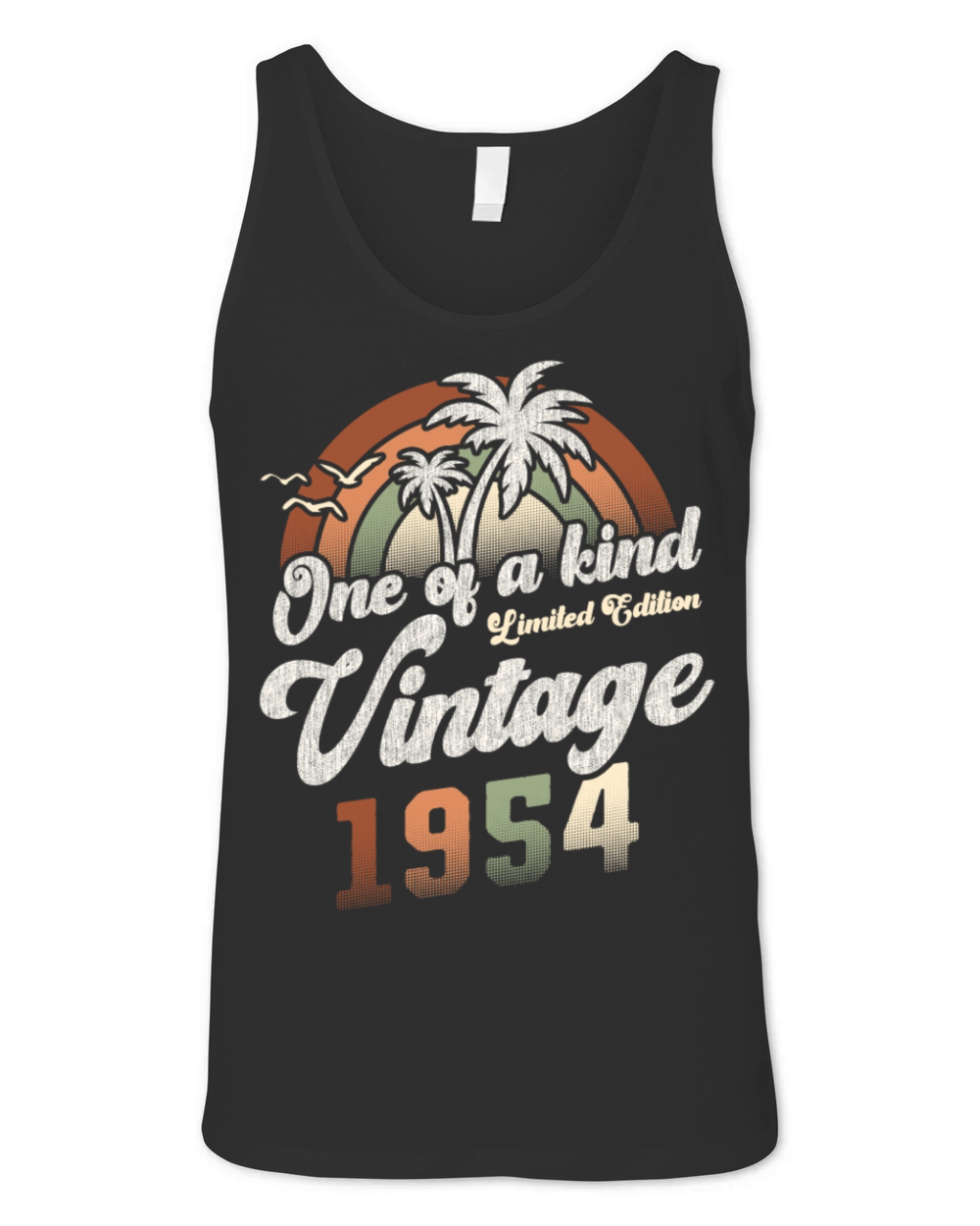Vintage 1954 Birthday Palm Trees Unisex Jersey Tank