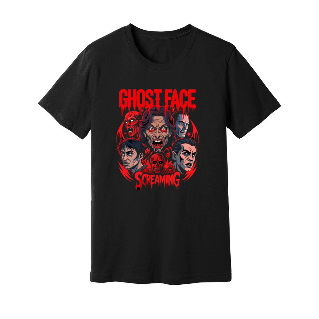 Ghost face screaming Halloween vintage gift Unisex Jersey Tee
