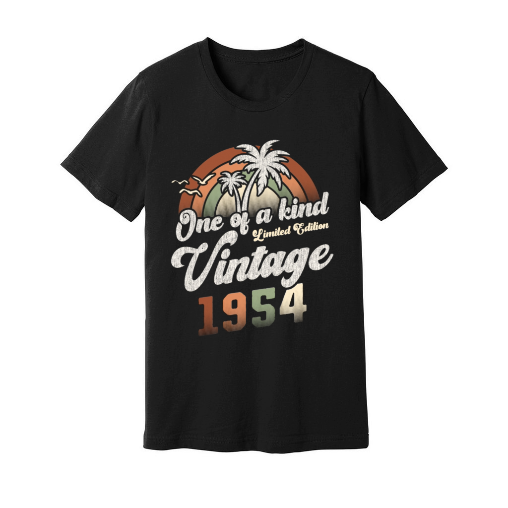 Vintage 1954 Birthday Palm Trees Unisex Jersey Tee