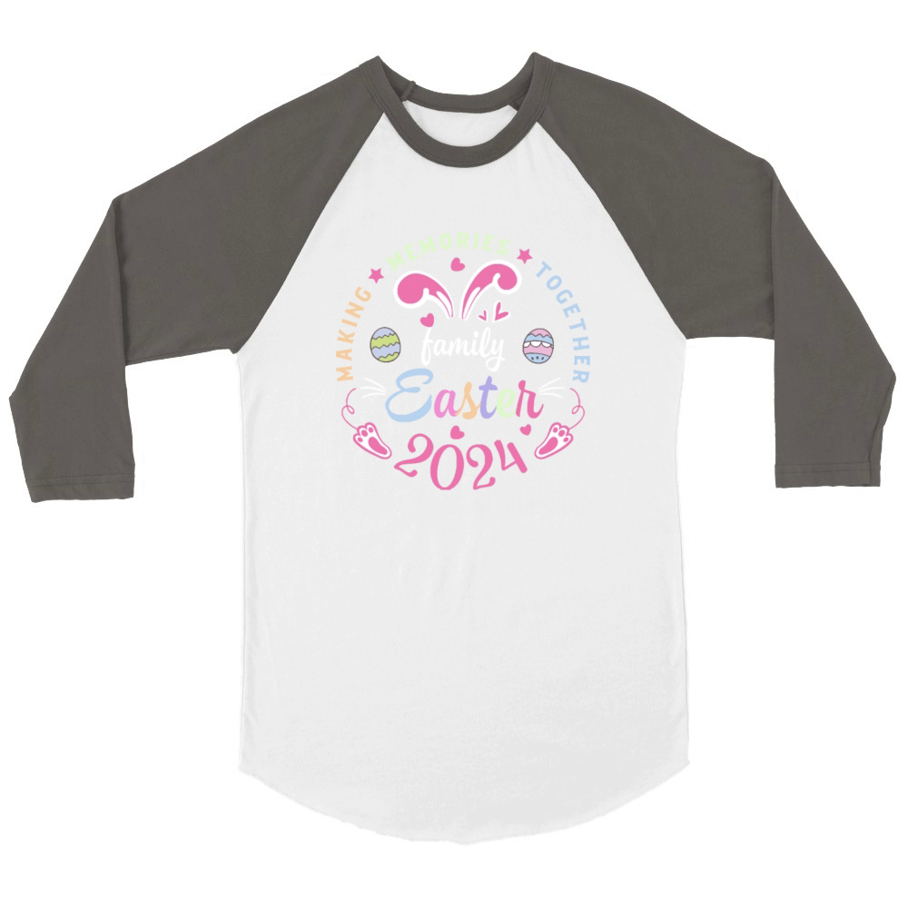 Making memories together Easter family 2024 Unisex ¾ sleeve Raglan T-shirt