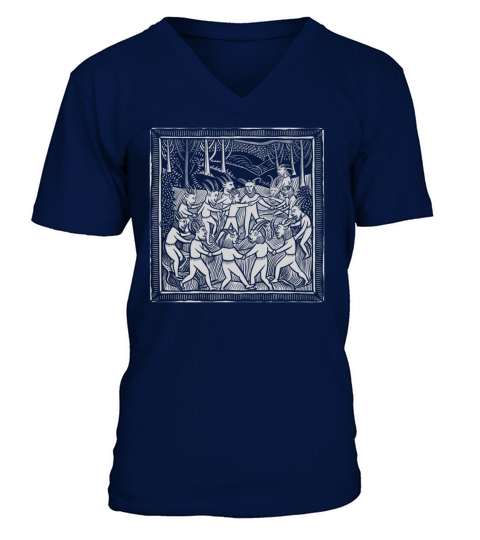 Dance with the Devil Dark and Mysterious Design V-Neck T-shirt