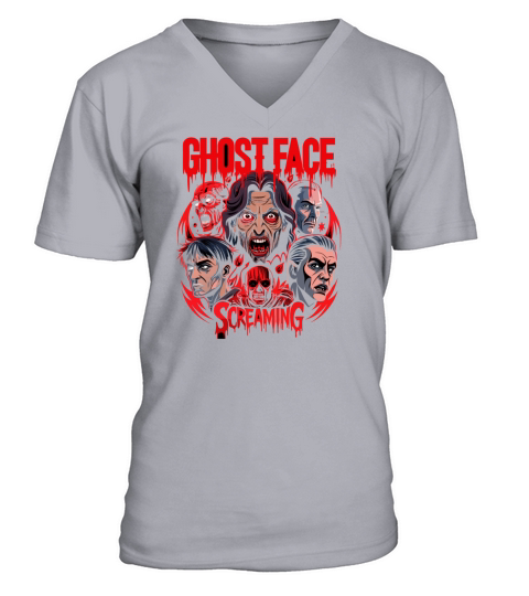 Ghost face screaming Halloween vintage gift V-Neck T-shirt