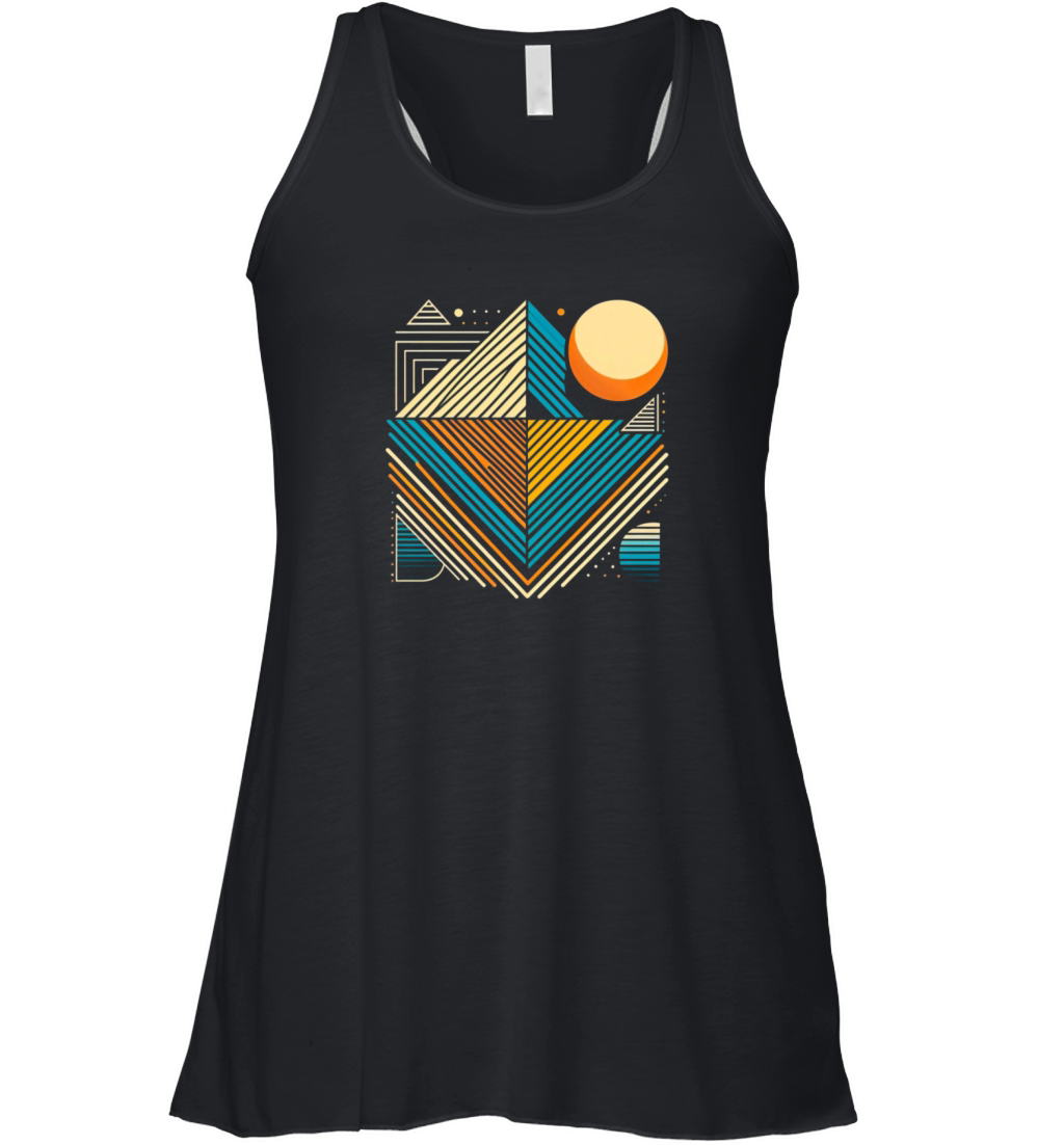 Colorful Geometric Patterns Vintage Vibes Women's Flowy Tank Top