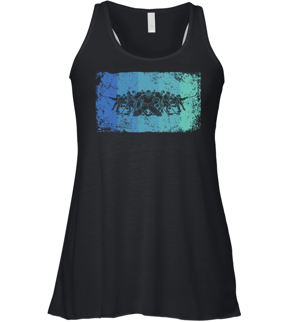 Ice Hockey Player Vintage Ice Hockey Women's Flowy Tank Top