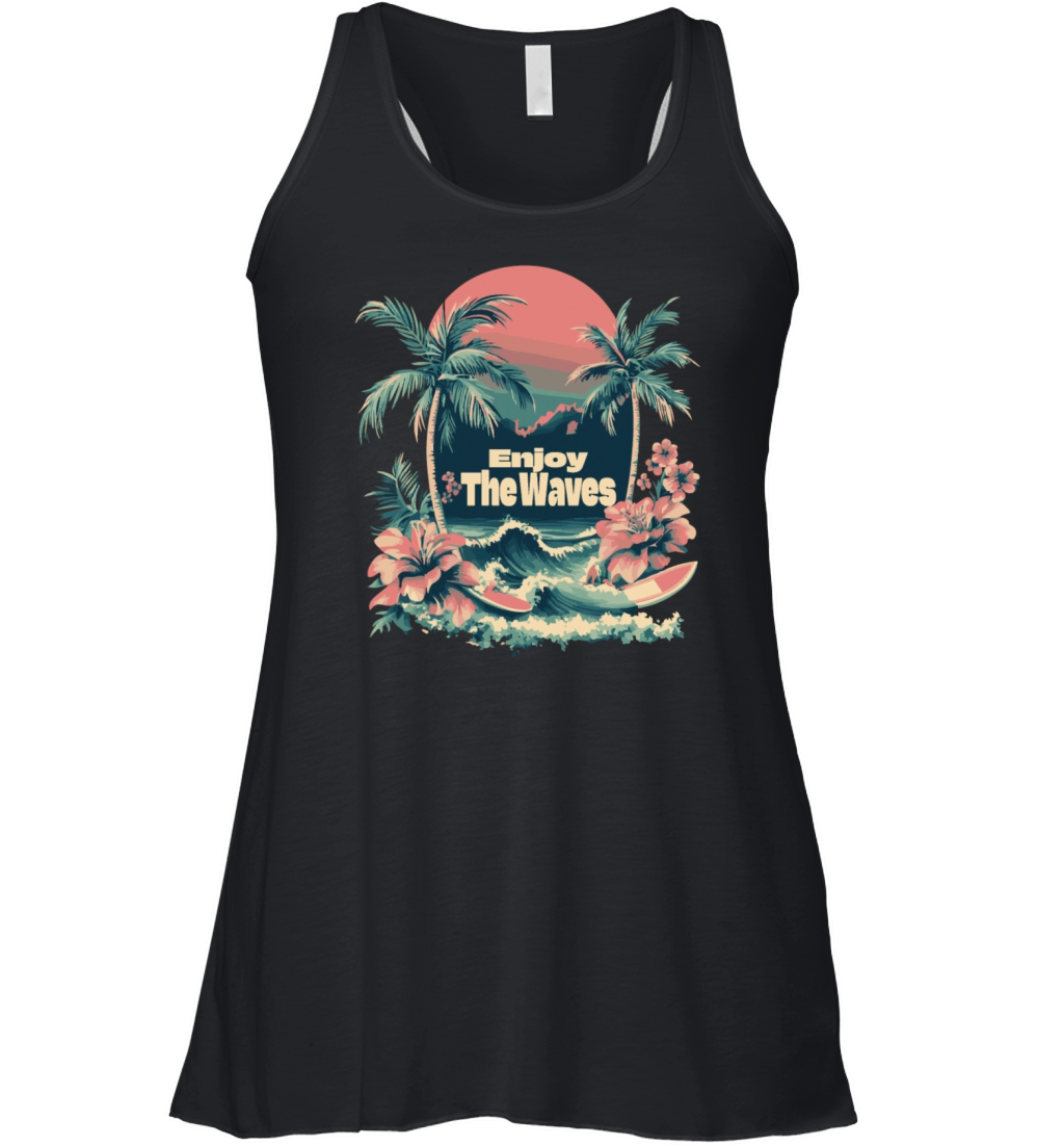 Lifes A Beach Enjoy The Waves Women's Flowy Tank Top